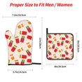thumbnail image 3 of Oven Mitts and Pot Holders 4 Piece, Popsicle print High Heat Slip Resistant Oven Mitt and Trivets Set Kitchen Oven Glove Pot Holders for Cooking Baking Grilling, 3 of 7