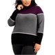 thumbnail image 1 of Suéter Calvin Klein Colorblocked para Mujer Multicolor 0X, 1 of 1