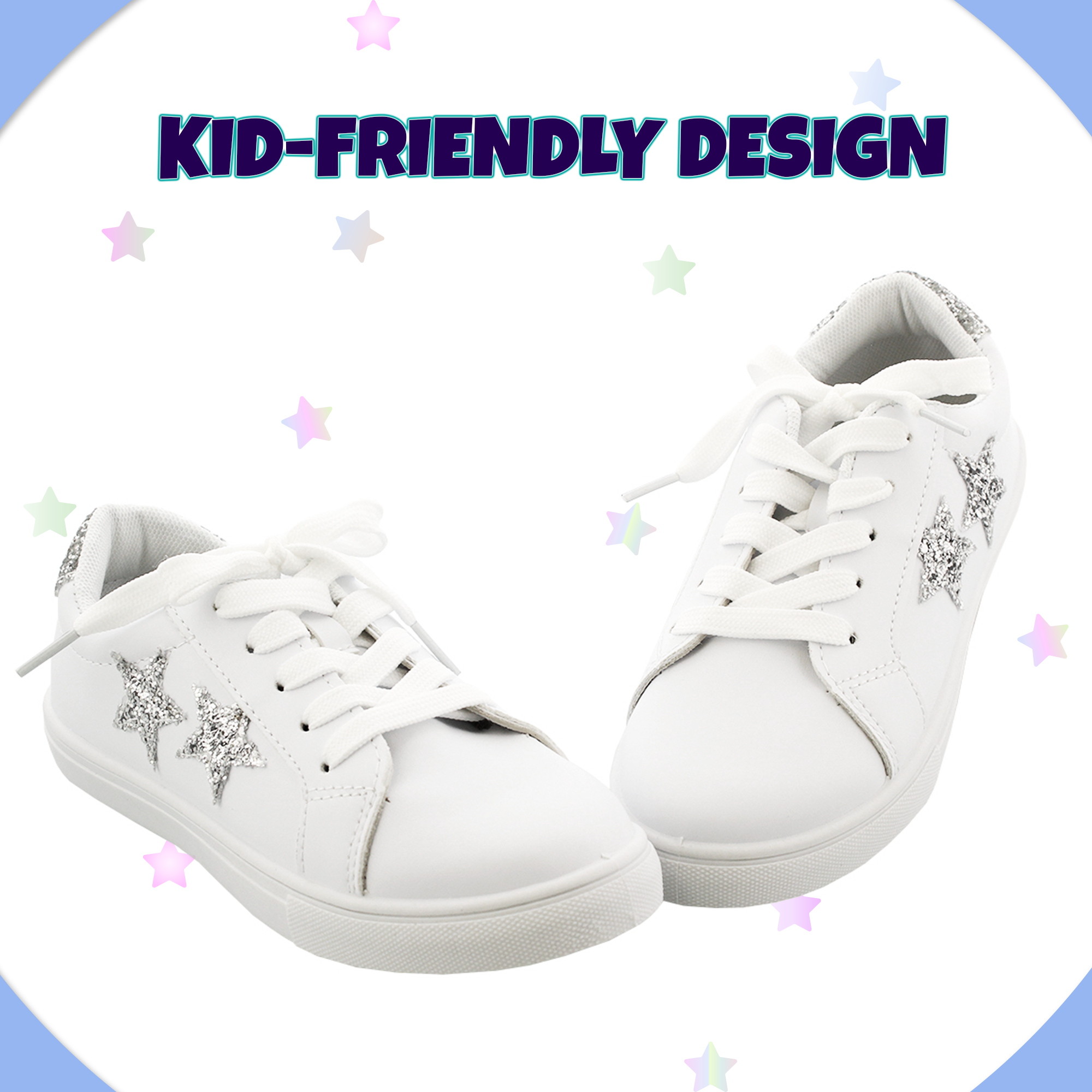 Kensie Girl Low Top Sneaker Casual Lace Up Shoes Glittery