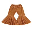 thumbnail image 1 of Baby Girl Kids Bell Bottom Flare Pants Velvet Ruffle Leggings, 1 of 5
