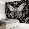 thumbnail image 3 of Boho Retro Black and White Moth Tapestry, Tapestry for Bedroom, Living Room Dorm Tapestry Wall Hanging,Aesthetic Vintage Plants Small Wall Tapestry, 60X40IN, 3 of 5