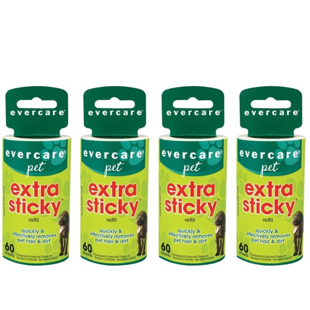 Evercare Refill for Extra Sticky Pet Hair Lint Roller (Pack of 4