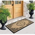 thumbnail image 4 of A1HC Natural Coir Floral Monogrammed Door Mat, 36x72 Inch, Durable Outdoor Mat, 4 of 7