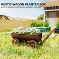 thumbnail image 4 of JWRWEFA Wooden Wagon Planter Box, Mobile Garden Planter with 4 Wheels, Rustic Farmhouse Flower Cart, Large Herb and Vegetable Raised Garden Bed, 4 of 11