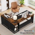 thumbnail image 3 of Tribesigns 62.9 inch L-Shaped Executive Desk, Large Office Desk with Drawers and Shelves, 3 of 5