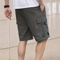 thumbnail image 2 of URSOFINE Men's Casual Cargo Shorts Classic Stretch Waist Drawstring Outdoor Work Shorts with 4 Pockets, 2 of 5