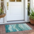 thumbnail image 6 of Addison Rugs Chantille Indoor/Outdoor Transitional Swirls Teal Washable Rectangle Rug, 1'8" x 2'6", 6 of 6