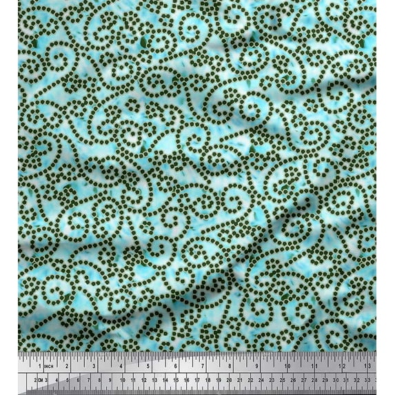 Soimoi Poly Georgette Fabric Swirl Abstract Decor Fabric Printed Yard 52 Inch Wide