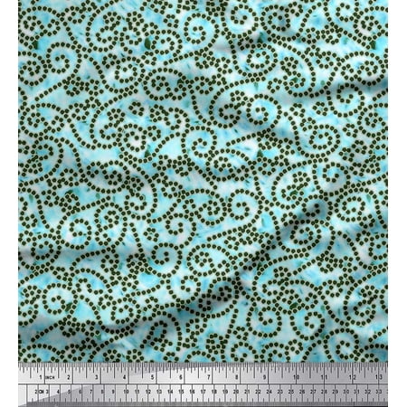 Soimoi Poly Georgette Fabric Swirl Abstract Decor Fabric Printed Yard 52 Inch Wide