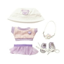 NQyIOS Clothes for Dolls Accessories, Stylish Kawaii Purple Outfit Set 5 Pieces Suitable for 15cm 17cm Doll, Doll Clothing Set Replacement (No Doll) Purple