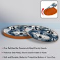 thumbnail image 4 of Wolf 6PCS Microfiber Leather Round Coasters Set of 6 - Heat Drink Coaster Mats for Cups, Glasses, and Mugs - 11x11 cm/4.3x4.3 in - Stylish Table Home Decor Accents, 4 of 6