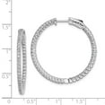 thumbnail image 2 of FB Jewels Sterling Silver Rhodium-plated CZ In and Out Hinged Hoop Earrings, 2 of 2