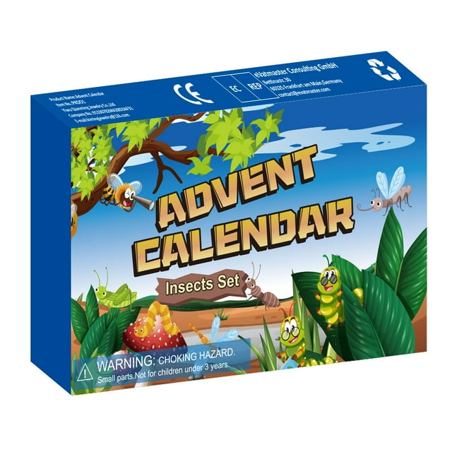 Calendrier de l'Avent Compte à Rebours jusqu'à Noël Ensemble d'Insectes de Noël Cadeau 24 Jours Compte à Rebours Numérique Cadeau pour Enfants 24 Jours de Calendrier de l'Avent de Noël