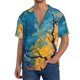 thumbnail image 1 of Balery Abstract Night Sky Tree Camisa Casual de Manga Corta con Botones para Hombre, Texturizada, Estilo Cubano, para Playa, Verano-3X-Large, 1 of 5