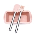 thumbnail image 1 of Molde para tostadas Rectangular Pan Hornear Pan Antiadherente Silicona Cepillo de cocina Raspador, Rosa 3pcs / set Eigraketly HA005323-01, 1 of 7