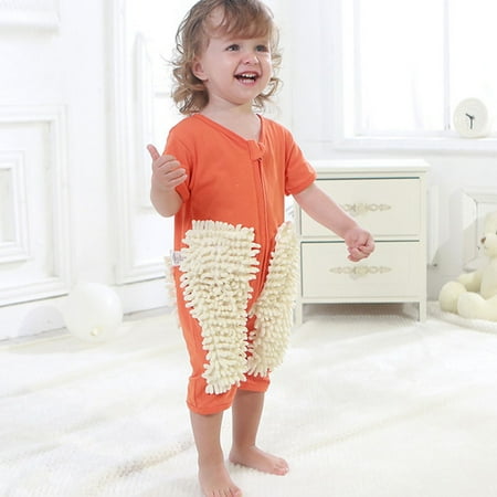 

ERTUTUYI Romper Baby Girls Boys Crawling Baby Solid Mop Onesie Romper Jumpsuit Orange 90