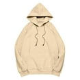 thumbnail image 3 of JUSLIO Waffle Blouses for Women Cotton Hoodies Sweatshirts with Pockets Long sleeve Sweatshirts Beige L, 3 of 5