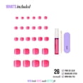 thumbnail image 5 of Kiss Core Color Press On Toenails, ‘Step It Up’, Short Squoval, Pink, 26 Count, 5 of 12