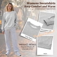 thumbnail image 4 of TEMOFON Sweatshirt for Women Fleece Lined Womens Sweatshirt Crewneck Long Sleeve Pullover Relaxed Fit Gray Everyday Casual Top M, 4 of 9