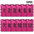 thumbnail image 1 of Tignapoo 12-Pack Adult Reversible Team Vests with Numbers 1-12 in Pink - Lightweight and Breathable Sports Jerseys for Football & Basketball Practice, 1 of 6