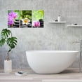 thumbnail image 5 of 3 Panel Zen Canvas Wall Art Still Life Spa Stones with White Frangipani Green Bamboo Purple Orchid Flower Beach Pictures Modern Canvas Artwork Prints on Canvas Wall Art for BathroomGreen 12" x 16", 5 of 6