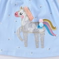 thumbnail image 5 of Bellafa 100% Cotton Toddler Girls Summer Short Sleeve Dress Cartoon Prints Casual Jersey Dresses For 2-7 Years-Unicorn, 5 of 7