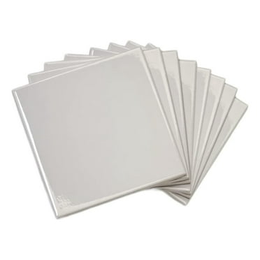 6 in Ceramic Tile Gloss 6x6 Box of 8 Piece for Bathroom Wall and Kitchen Backsplash by saney (Light Gray)