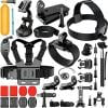 42 in 1 Action Camera Accessory Kit for GoPro Hero 13 12 11 10 DJI Osmo Action Chest Strap Head Mount Suction Cup Selfie Stick Floating Handle for Outdoor Sports Vlogging Diving