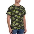 thumbnail image 2 of Bixox Men's Light Green Excavator Printed Short Sleeve Skinny Athletic T-Shirt, 2 of 6