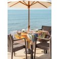 thumbnail image 2 of Outdoor Tablecloth with Umbrella Hole and Zipper, Fall Square Table Cloth 60x60 Inch Waterproof Tablecloth, Thanksgiving Pink Orange Blue Pumpkin Grey Wooden Picnic Table Cover for Patio Camping, 2 of 7