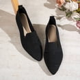 thumbnail image 6 of Shrysg Women's Pointed Toe Mesh Flats Casual Breathable Knit Ballet Flats Breathable Lightweight Dressy Slip On Shoes for Work Office Black, 6 of 9
