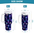 thumbnail image 6 of Yayeee 40oz Stainless Steel Tumbler with Straw and Handle Double-Wall Insulated Travel Water Bottle, Dark Blue Jellyfish Pattern, 6 of 8