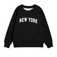 thumbnail image 4 of Mwjwdo New York Sweatshirts for Teen Girls Long Sleeve Crewneck Fleece Pullover Tops for Fall Winter 1-12 Years Black 11 Years, 4 of 4