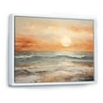 thumbnail image 2 of Designart "Paradise Of Beige And Golden Beach Sunset II" Coastal Sunset Floater Framed Wall Decor, 2 of 5