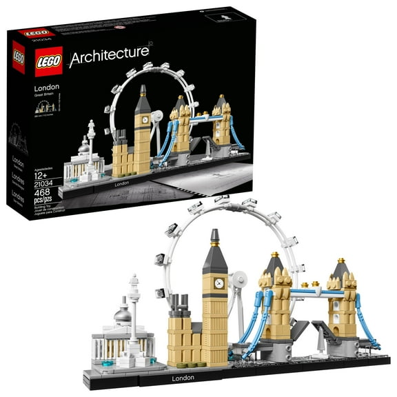 LEGO Architecture London Skyline 21034 Collectible Model Building Kit with London Eye, Big Ben, and Tower Bridge, Office Home Décor, Skyline Collection