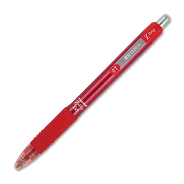 Zebra Pen Corp. 42430 ZGrip Retractable Gel Pen, Red Ink, Medium