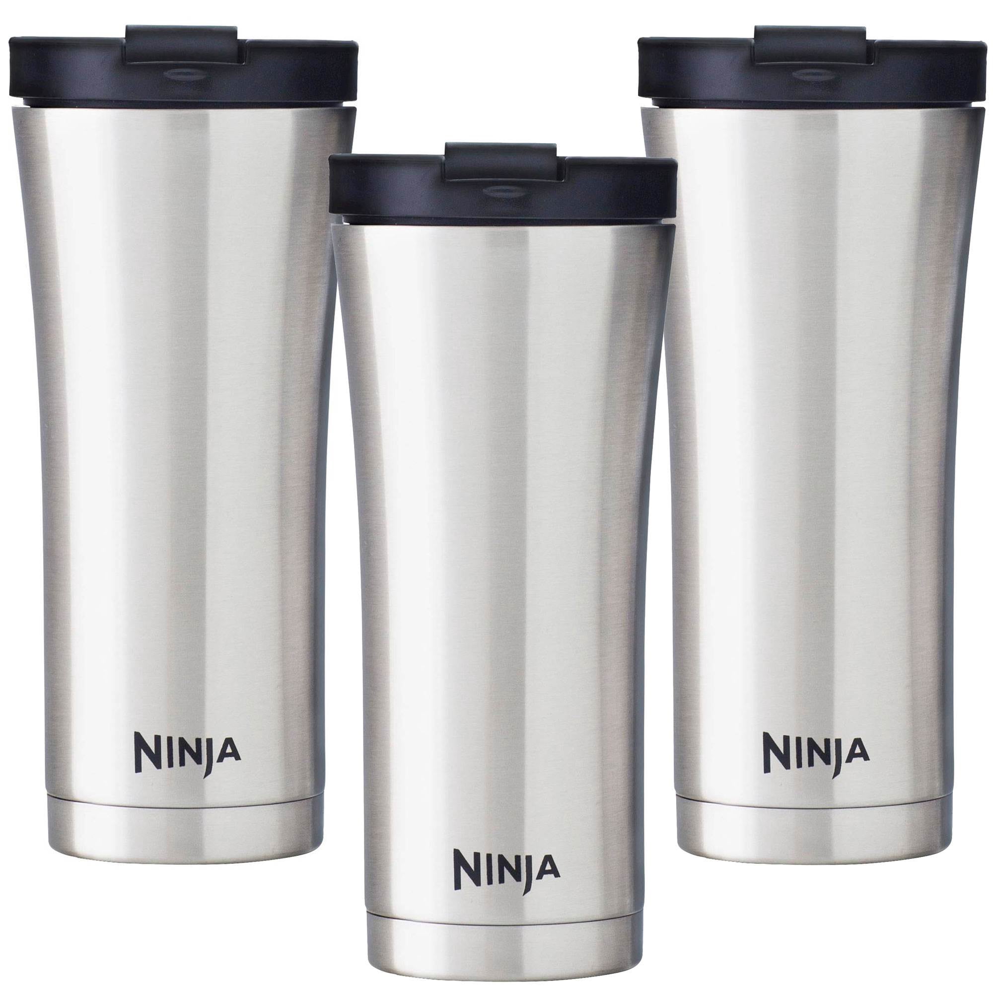 Ninja 16 Oz Stainless Steel Double Walled Hot Cold Coffee Travel Mug 3 Pack Walmart Com Walmart Com