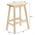 thumbnail image 6 of Tcbosik Rustic Bar Stools Set of 2, 24-Inch Counter Height Saddle Seat Stools, Sturdy Pine Wood Construction for Kitchen, Café, Pub, Patio (Natural), 6 of 9