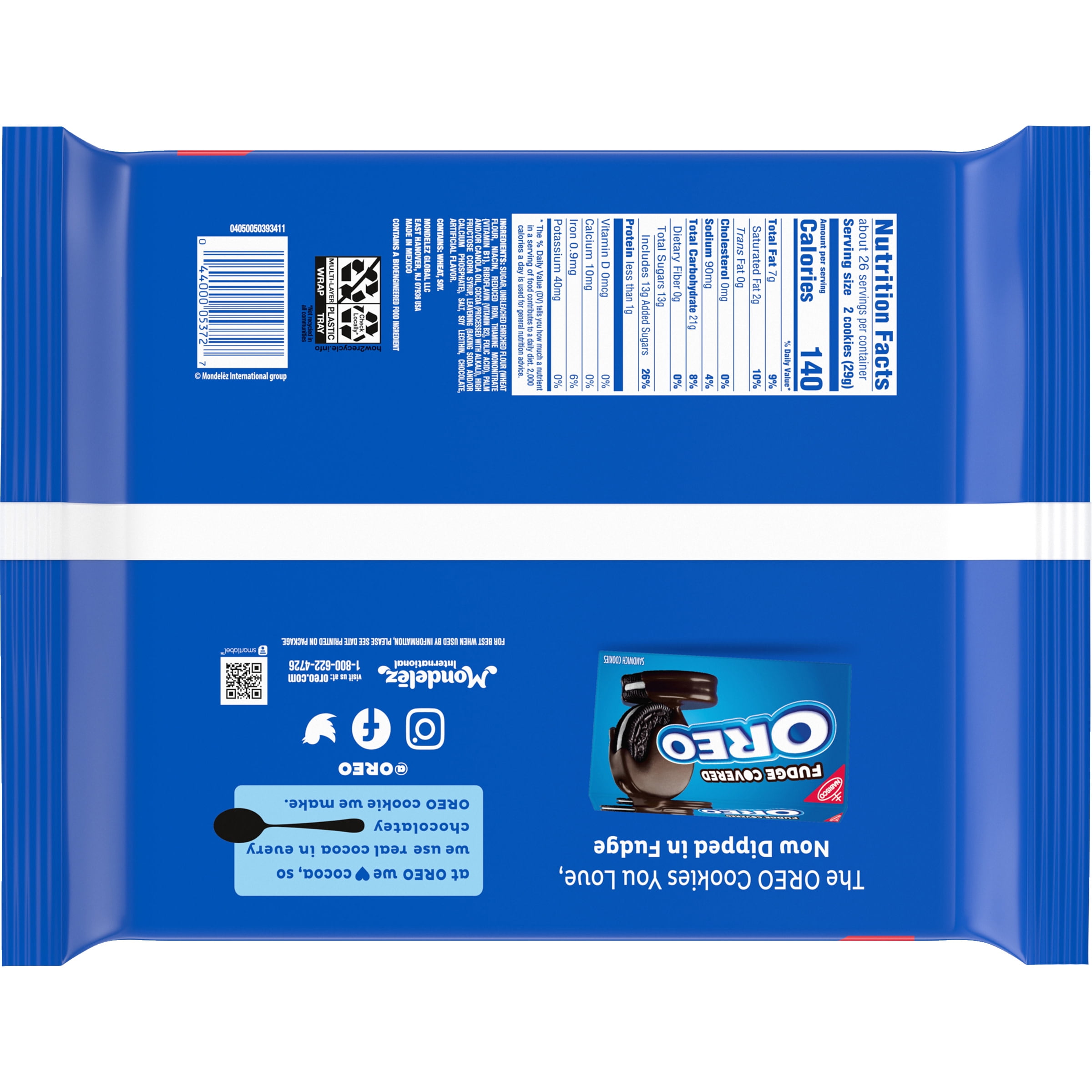 OREO Double Stuf Chocolate Sandwich Cookies, Party Size, 26.7 oz