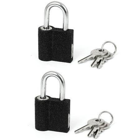 Metal Lock Key - Home Cabinet Door Box Metal Locking Security Padlock 32mm width 2pcs w Keys