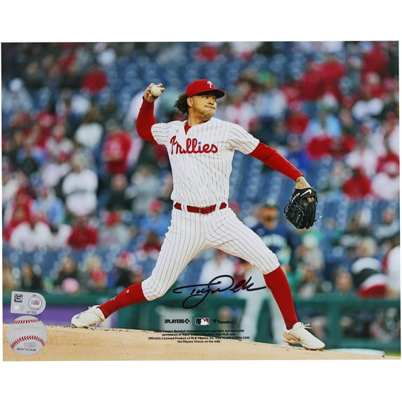 Taijuan Walker Philadelphia Phillies Autographed 8" x 10" White Jersey Pitching Photograph - Fanatics Authentic Certified