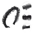 thumbnail image 3 of Unique Bargains 1 Pc Ruffles Rhinestone Headbands for Women Black, 3 of 6
