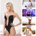 thumbnail image 5 of RV Sujetador moldeador de cuerpo sin espalda para mujer (negro), body de boda invisible sin espalda, sujetador push up sin costuras, ropa interior con correa transparente para vestido de noche de boda, 5 of 5