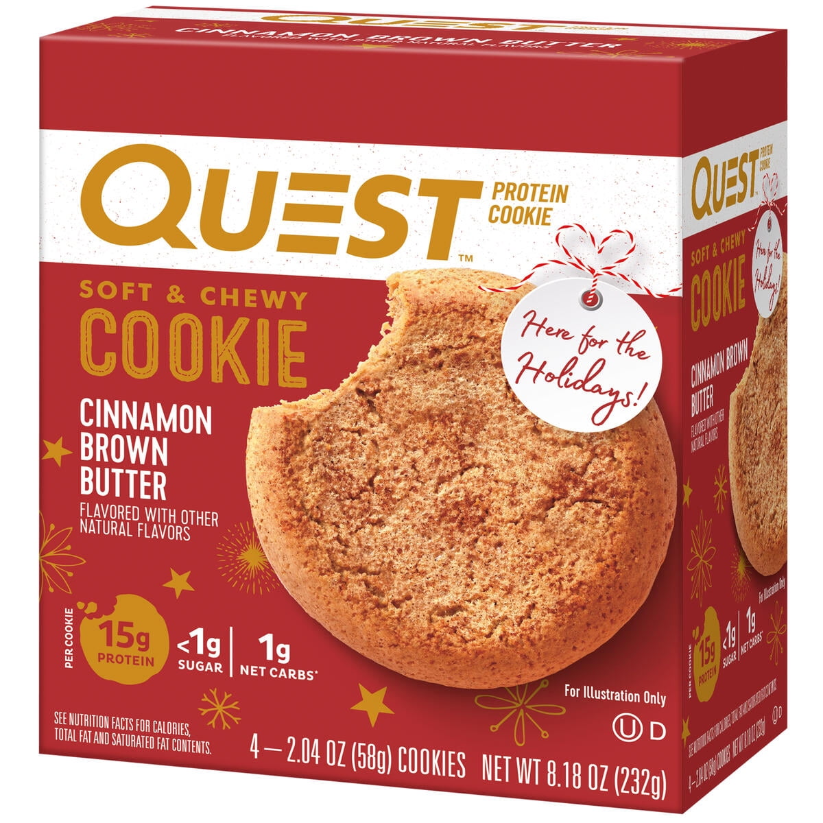 Quest Limited Edition Protein Cookie, Cinnamon Brown Butter Protein Cookie, High Protein, 4 Count