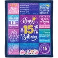 thumbnail image 3 of LHSHID 18th Birthday Gifts for Girls Birthday Decor Purple 350gsm Plush Throw Blanket for 18 Year Old 18th Birthday Decorations for Daughter Bestie Sister BFF, 3 of 6