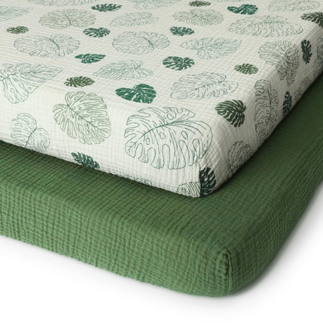 Minisábanas para cuna Blissful Diary, muselina, algodón, 97 x 61 cm, paquete de 2