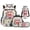 ABC School Axolotl, variant on Book Nerd Axolotl Girls Backpack 4PCS Set with Lunch Box, 17" Cute School Bag Water Bottle Sleeve for Age 7-12