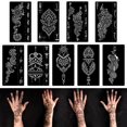 thumbnail image 1 of Kit de plantillas de tatuaje de henna, plantillas de henna reutilizables para mano, antebrazo, aerógrafo con purpurina, plantilla de tatuaje, pegatinas de tatuaje temporales indias para mujeres y niña, 1 of 5