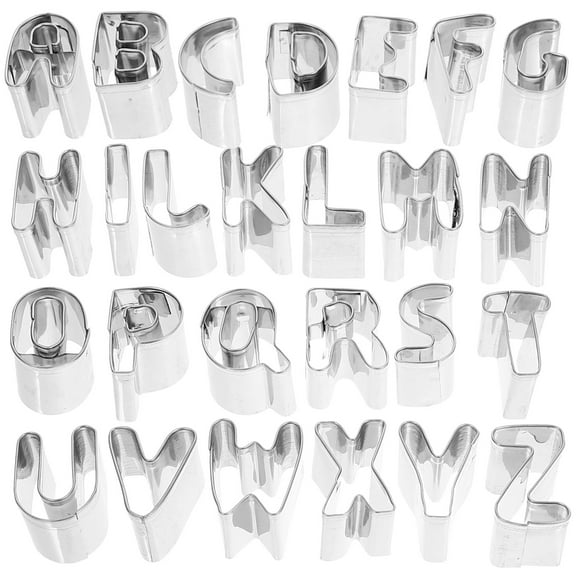 MUSEYA 1Set Creative Alphabet Cookie Cutters Metal Cookie Cutter for Baking and Fondant