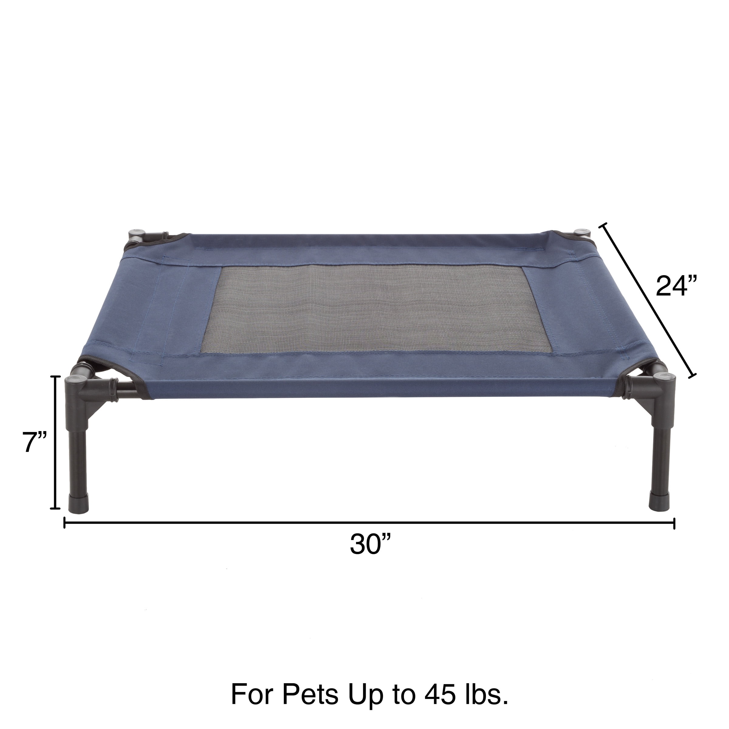 PETMAKER 30x24-Inch Elevated Dog Bed - Indoor/Outdoor Cot for Pets (Blue)